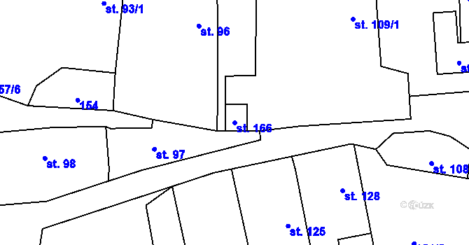Parcela st. 166 v KÚ Dubicko, Katastrální mapa