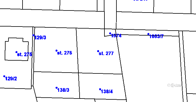 Parcela st. 277 v KÚ Dubicko, Katastrální mapa