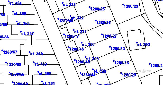 Parcela st. 330 v KÚ Dubicko, Katastrální mapa