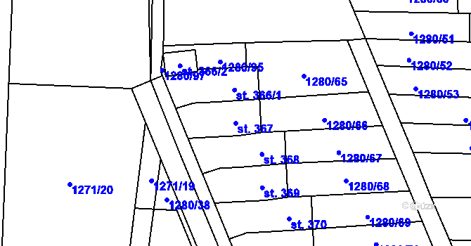 Parcela st. 367 v KÚ Dubicko, Katastrální mapa