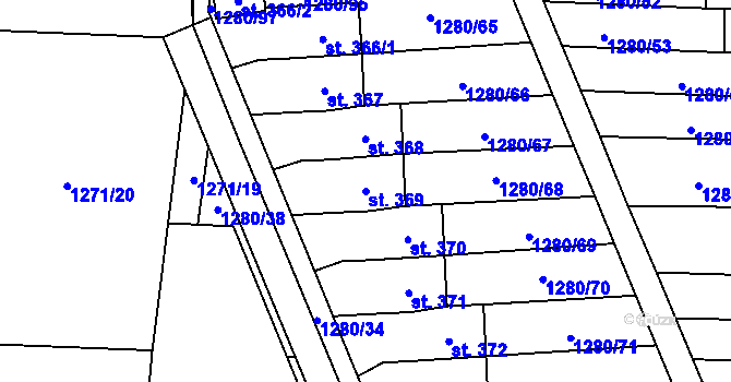 Parcela st. 369 v KÚ Dubicko, Katastrální mapa