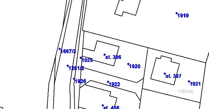 Parcela st. 396 v KÚ Dubicko, Katastrální mapa