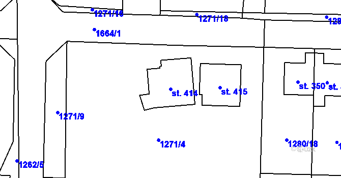 Parcela st. 414 v KÚ Dubicko, Katastrální mapa