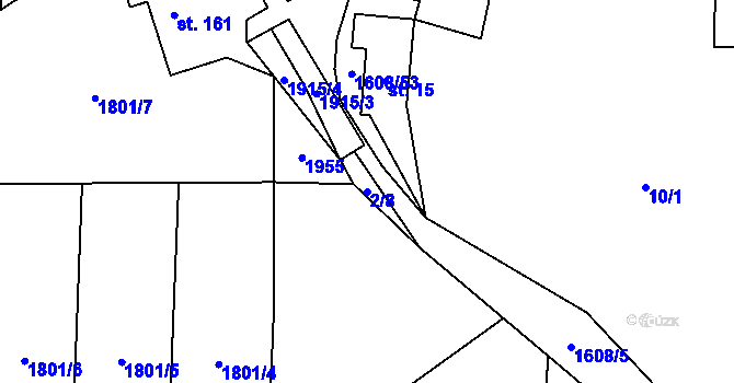 Parcela st. 2/8 v KÚ Dubicko, Katastrální mapa