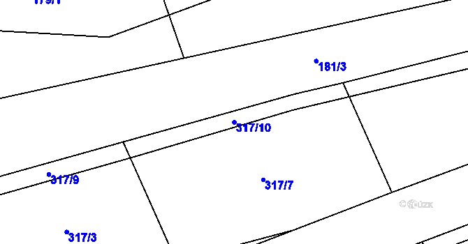 Parcela st. 317/10 v KÚ Dubicko, Katastrální mapa