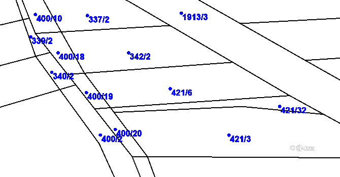 Parcela st. 421/6 v KÚ Dubicko, Katastrální mapa
