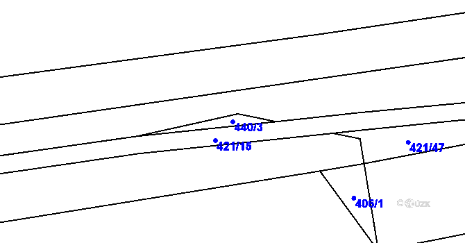 Parcela st. 440/3 v KÚ Dubicko, Katastrální mapa