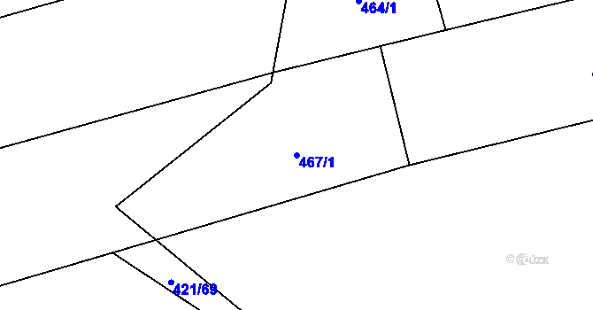 Parcela st. 467/1 v KÚ Dubicko, Katastrální mapa