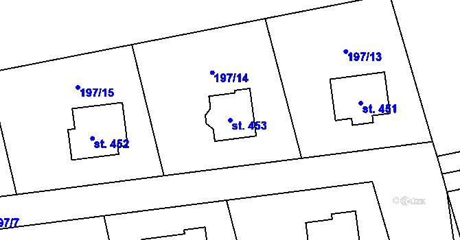 Parcela st. 453 v KÚ Dubicko, Katastrální mapa