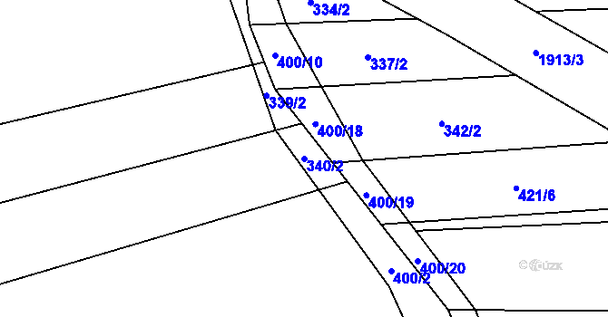 Parcela st. 340/2 v KÚ Dubicko, Katastrální mapa