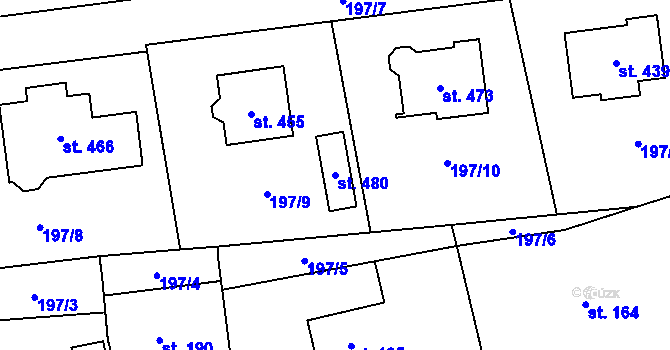 Parcela st. 480 v KÚ Dubicko, Katastrální mapa