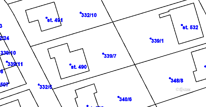 Parcela st. 339/7 v KÚ Dubicko, Katastrální mapa