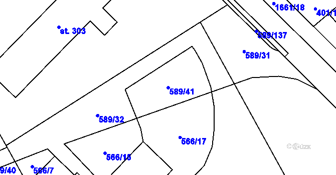 Parcela st. 589/41 v KÚ Dubicko, Katastrální mapa