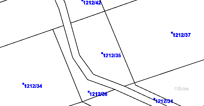 Parcela st. 1212/35 v KÚ Dubicko, Katastrální mapa