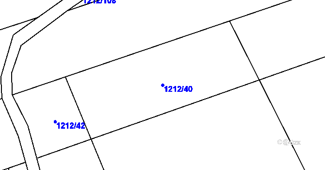 Parcela st. 1212/40 v KÚ Dubicko, Katastrální mapa