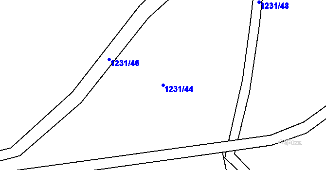 Parcela st. 1231/44 v KÚ Dubicko, Katastrální mapa