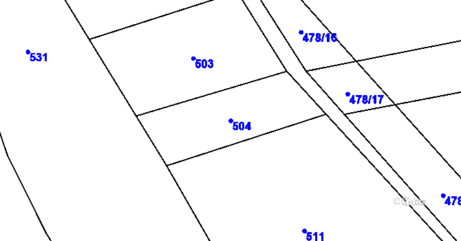 Parcela st. 504 v KÚ Dubicko, Katastrální mapa