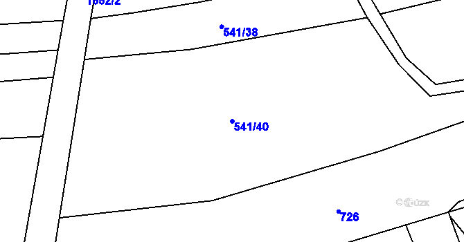 Parcela st. 541/40 v KÚ Dubicko, Katastrální mapa