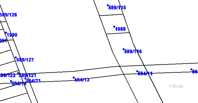 Parcela st. 589/118 v KÚ Dubicko, Katastrální mapa