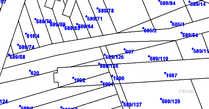 Parcela st. 589/126 v KÚ Dubicko, Katastrální mapa