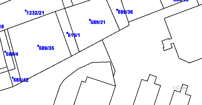 Parcela st. 589/132 v KÚ Dubicko, Katastrální mapa