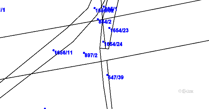 Parcela st. 647/40 v KÚ Dubicko, Katastrální mapa