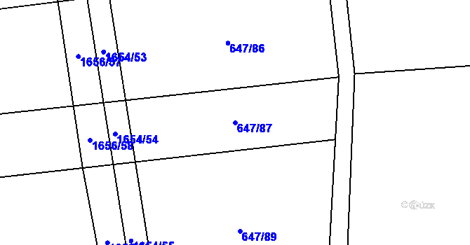 Parcela st. 647/87 v KÚ Dubicko, Katastrální mapa