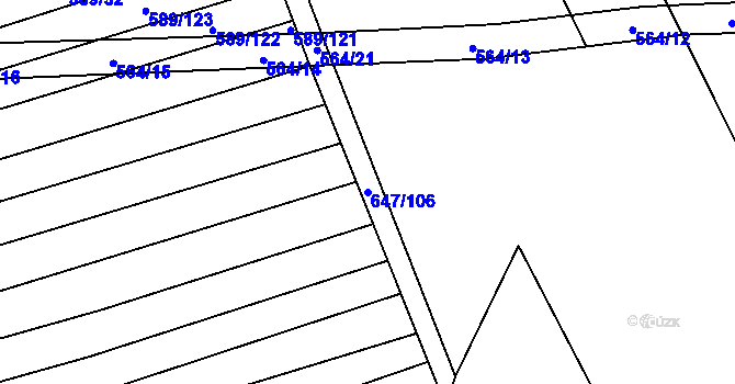 Parcela st. 647/106 v KÚ Dubicko, Katastrální mapa
