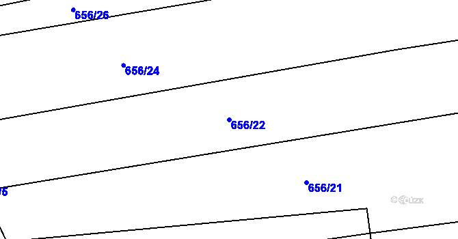 Parcela st. 656/22 v KÚ Dubicko, Katastrální mapa