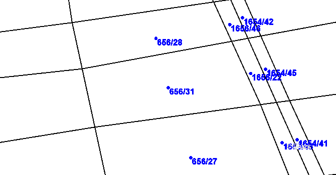Parcela st. 656/31 v KÚ Dubicko, Katastrální mapa