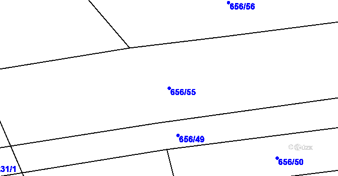 Parcela st. 656/55 v KÚ Dubicko, Katastrální mapa