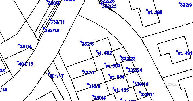 Parcela st. 502 v KÚ Dubicko, Katastrální mapa