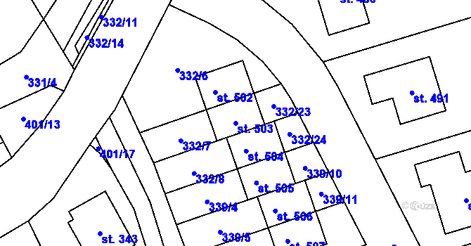 Parcela st. 503 v KÚ Dubicko, Katastrální mapa