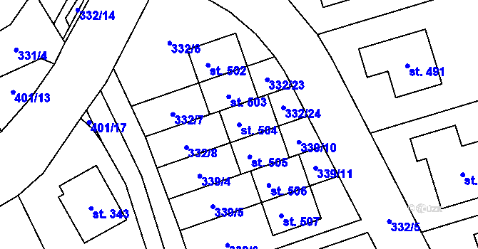 Parcela st. 504 v KÚ Dubicko, Katastrální mapa
