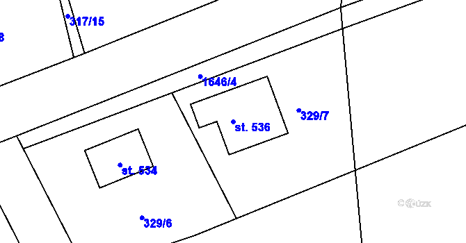 Parcela st. 536 v KÚ Dubicko, Katastrální mapa