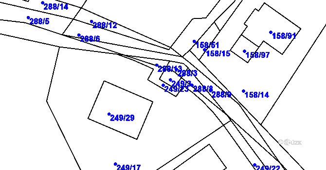 Parcela st. 249/23 v KÚ Dubičné, Katastrální mapa