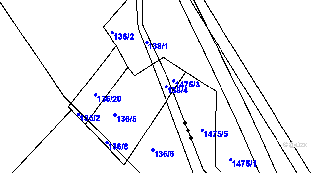 Parcela st. 138/4 v KÚ Dubičné, Katastrální mapa