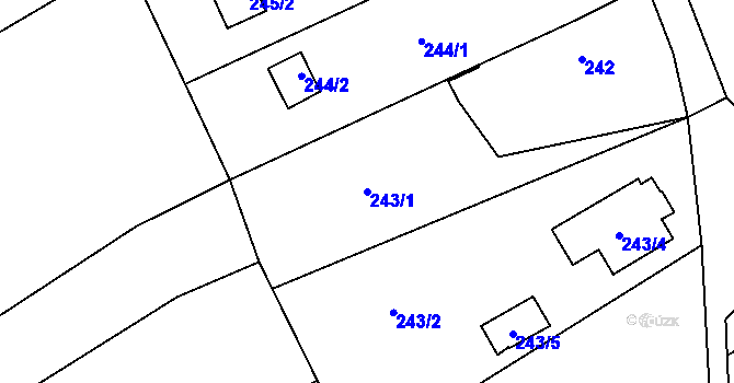 Parcela st. 243/1 v KÚ Dubičné, Katastrální mapa