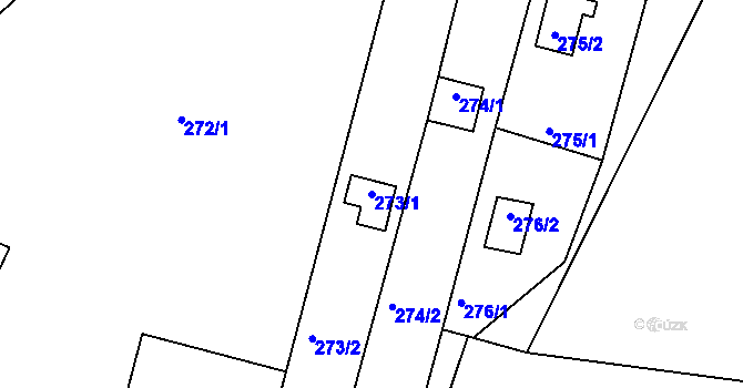 Parcela st. 273/1 v KÚ Dubičné, Katastrální mapa