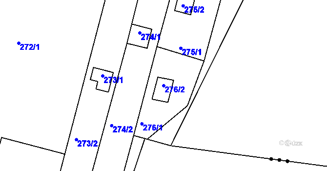 Parcela st. 276/2 v KÚ Dubičné, Katastrální mapa