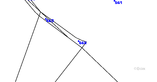 Parcela st. 64/4 v KÚ Dubičné, Katastrální mapa