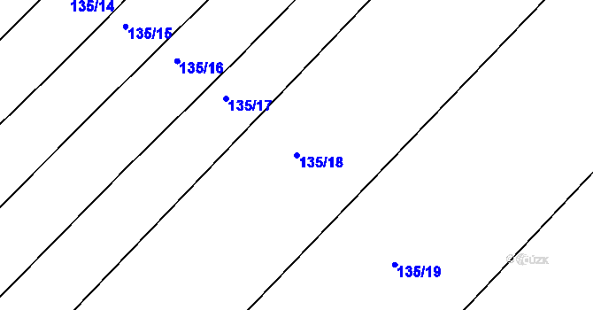 Parcela st. 135/18 v KÚ Dubičné, Katastrální mapa