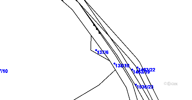 Parcela st. 137/6 v KÚ Dubičné, Katastrální mapa