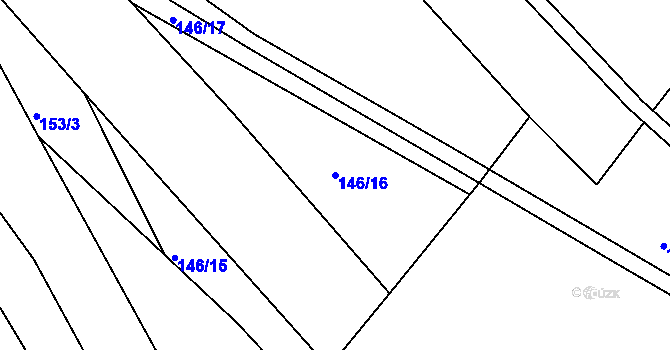 Parcela st. 146/16 v KÚ Dubičné, Katastrální mapa