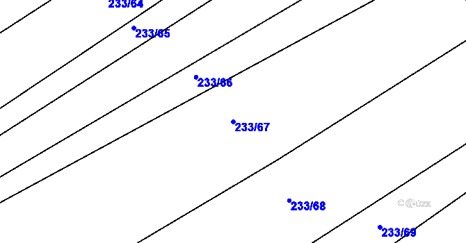 Parcela st. 233/67 v KÚ Dubičné, Katastrální mapa