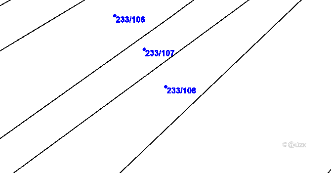 Parcela st. 233/108 v KÚ Dubičné, Katastrální mapa