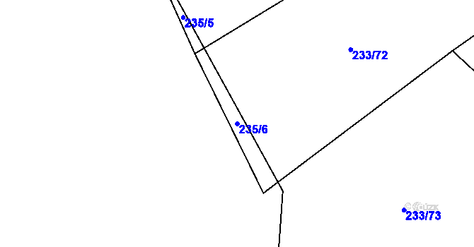 Parcela st. 235/6 v KÚ Dubičné, Katastrální mapa