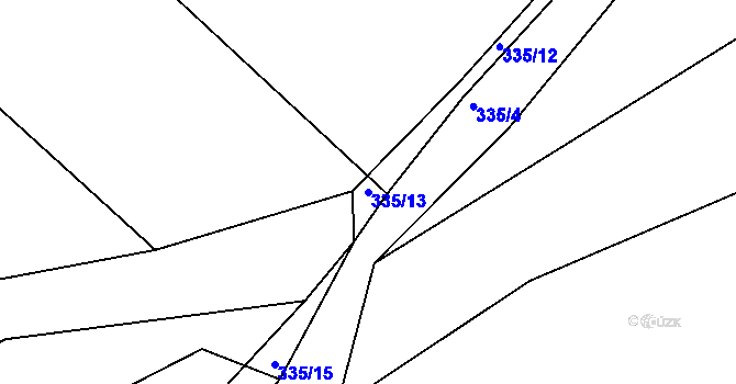 Parcela st. 335/13 v KÚ Dubičné, Katastrální mapa