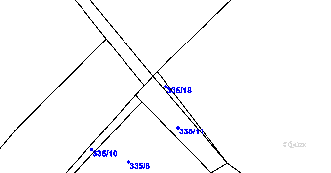 Parcela st. 335/18 v KÚ Dubičné, Katastrální mapa