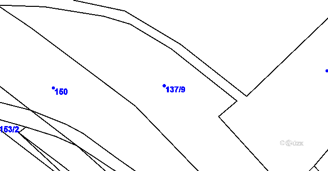 Parcela st. 137/9 v KÚ Dubičné, Katastrální mapa